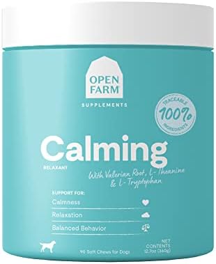 Open Farm Calming Chews, Dog Supplement, Dog Vitamins, Promote Calmness and Reduce Anxiousness Using Traceable and Vet-Approved Ingredients, 12.7 oz, 90 Count