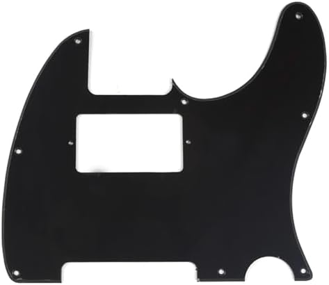 Musiclily 8 Hole Guitar Telecaster Pickguard Humbucker HH Scratch Plate for Fender USA/Mexican Standard Tele Parts, Glossy Black 1Ply