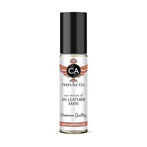 CA Perfume Impression of Etienne A. In Leather Man For Men Replica Fragrance Body Oil Dupes Alcohol-Free Essential Aromatherapy Sample Travel Size Concentrated Long Lasting Roll-On 0.3 Fl Oz/10ml