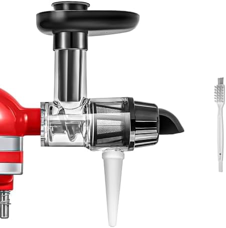 Masticating Juicer Attachment for Kitchen aid Stand Mixers, Masticating Juicer Accessories,Slow Juicer Attachment for All Models Kitchenaid Juicer Mixers and Cuisinart (Black)