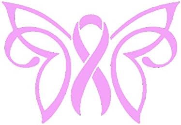 Breast Cancer Butterfly Ribbon Decal Vinyl Sticker|Cars Trucks Vans Walls Laptop| Pink|5.5 x 3.75 in|CCI1239