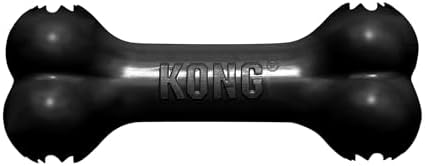 KONG - Extreme Goodie Bone - KONG's Most Durable Natural Rubber Dog Bone for Power Chewers - Black - For Medium Dogs