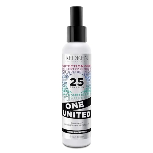 Redken One United Leave In Conditioner | Multi-Benefit Hair Treatment | Detangles, Nourishes, & Smooths Frizz | Heat Protection Spray for Blow Dry & Styling | For All Hair Types | Paraben Free
