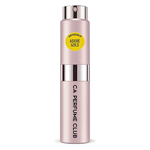 CA Perfume Impression of Christian D. Adore Gold For Women Replica Version Fragrance Dupes Concentrated Long Lasting Eau de Parfum Spray Refillable Atomizer Bottle 0.27 Fl Oz-X1