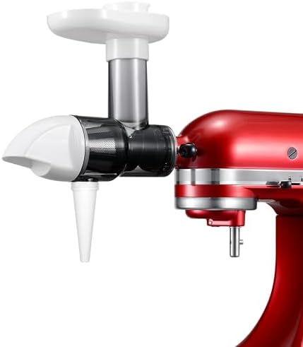 Masticating Juicer Attachment for KitchenAid Stand Mixers, Slow Juicer Attachment for Kitchenaid, Cold Press Juicer Attachment for Kitchenaid, White(Mixer Not Included)