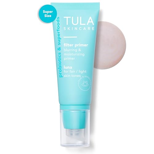 TULA Skin Care Face Filter Blurring and Moisturizing Primer - Evens the Appearance of Skin Tone & Redness, Hydrates & Improves Makeup Wear