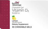 Bariatric Advantage Vitamin D Gels 10,000 IU - Vitamin D3 Chewable Gels - Bone Health Support* - for Bariatric Patients - Good Flavor Vitamins - Easy to Use - 30 Count