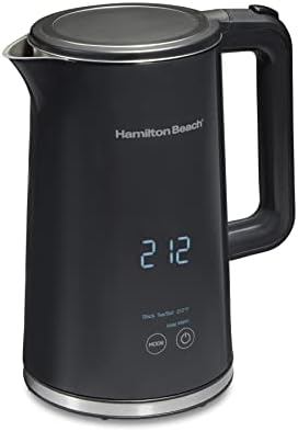 Hamilton Beach Digital Temperature Control Electric Tea Kettle, Hot Water Boiler & Heater 1.7L, 5 Preset Modes + Keep Warm, Fast Boil 1500 Watts, BPA Free, Cool-Touch Exterior, Black (41033)