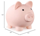 PJDRLLC Piggy Bank, Unbreakable Plastic Money Bank, Coin Bank for Girls and Boys, Medium Size Piggy Banks, Practical Gifts for Birthday, Easter, Christmas (Flesh-Colour)