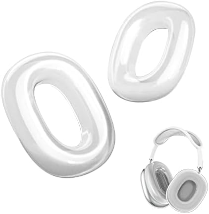 AirPods Max Case - Earpads Protector, Soft TPU Clear Ear Cups Cover, Anti-Scratch, No-Yellow, Sweatproof, Washable