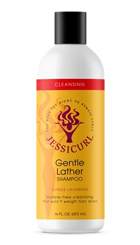Jessicurl, Gentle Lather Shampoo, Citrus Lavender, 16 Fl oz. Cleansing Curly Hair Shampoo, Vegan, Sulfate Free Shampoo