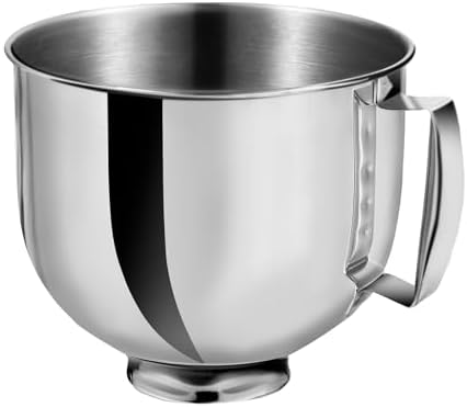 Stainless Steel Stand Mixer Bowl 5 QT For KitchenAid Artisian&Classic Stand Mixeres, Replacement Bowl For KitchenAid Mixers (5 QT)