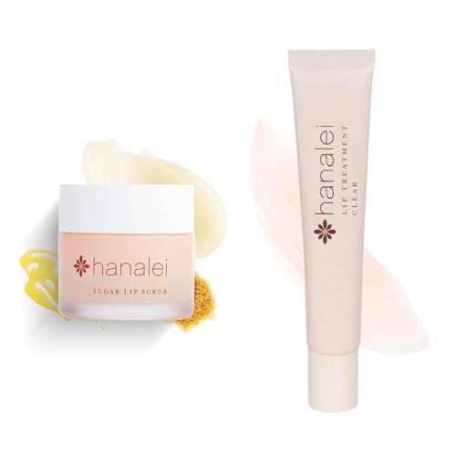 Hanalei Lip Care Duo – Sugar Lip Scrub & Clear Kukui Oil Lip Treatment – Exfoliate and Hydrate Dry, Chapped Lips for a Soft, Smooth Finish – Cruelty-Free Lip Care Essentials