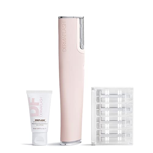 DERMAFLASH LUXE+ Device, Anti,Aging, Exfoliation, Hair Removal, and Dermaplaning Tool with Sonic Edge Technology and 4 Weeks of Treatment