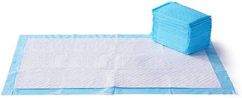 Amazon Basics Absorbent Dog and Puppy Pee Pads with 5-Layer Leak-Proof Design and Quick-Dry Surface for Potty Training, Heavy Duty Absorbency, Giant, 27.5 x 44 Inch - Pack of 30, Blue & White
