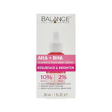 Balance Active Formula AHA 10% + BHA 2% Retexturising Serum - Deep Exfoliation for Brighter Skin, Smooths Texture, Dermatologically Tested, Gentle Yet Effective - 30ml