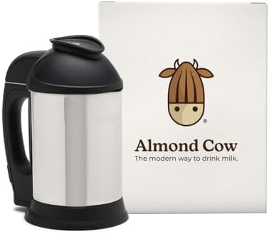 Almond Cow Nut Milk Maker Machine, Plant Based Milk Maker for Homemade Almond, Oat, Cashew Nut Milk, Soy Milk, Dairy Free Bevenrages, Stainless Steel Food Machines, 5-6 Cups Per Batch, 120V