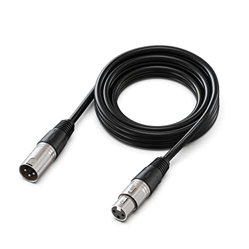 FIFINE XLR Microphone Cable 10ft, XLR Male to Female Mic Audio Cord with Balanced 3 PIN, Speaker Cable, Mic Wire, for Recording Podcast Streaming, Black-L9
