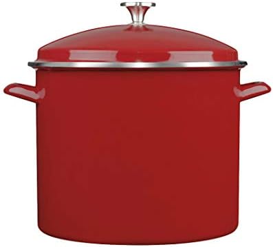 Cuisinart Enamel Stockpot with Cover, 16-Quart, Red