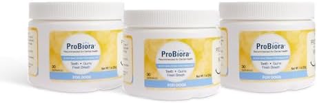 Probiora for Dogs | Dog Probiotic Supplement for Oral Care | Pet Probiotics to Reduce Bad Breath | Dog Nutritional Supplement for Dental Health | 30 Servings (Pack of 3, Jar)