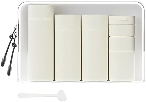 Suteng Travel Bottles for Toiletries, TSA Approved 5 Pack Travel Size Containers, Leak Proof Refillable Travel Accessories for Shampoo Conditioner, Portable Travel Bottles with Clear Toiletry Bag