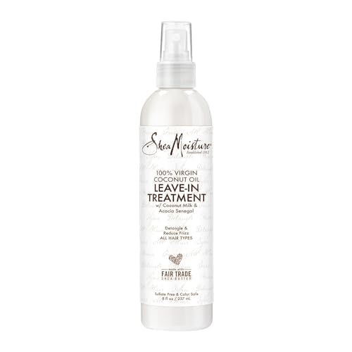 SheaMoisture 100% Virgin Coconut Oil Leave-in Conditioner Treatment for All Hair Types 100% Extra Virgin Coconut Oil Silicone Free Conditioner 8 oz