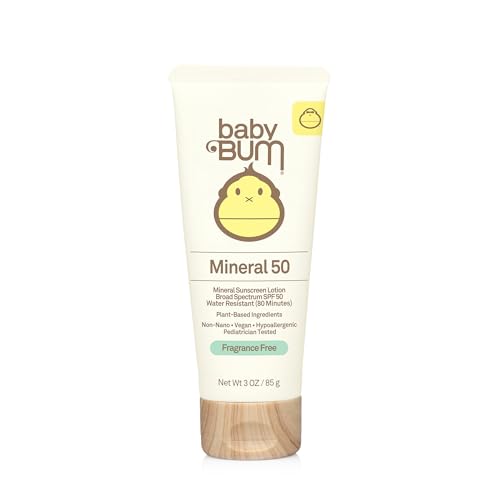 Sun Bum Baby Bum SPF 50 Sunscreen Lotion with Mineral UVA/UVB Face and Body Protection for Sensitive Skin - Fragrance Free - Travel Size - 3 FL OZ