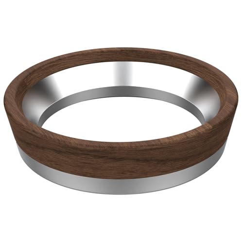 54mm Espresso Dosing Funnel for Breville Portafilters, Aluminum Magnetic Coffee Dosing Funnel Ring Compatible with Breville 54mm Portafilters,Espresso Accessories Tool(Walnut)