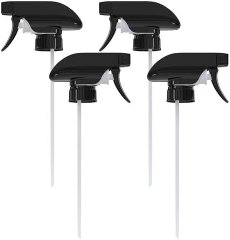 ALPENKOK 4 Pcs Spray Nozzle for Bottles - Spray Bottle Tops Replacement, Durable Plastic, Adjustable Length, 2 Spray Modes, Fits 8 Oz and 16 Oz Bottles, Good Sealable Fit for Home and Garden Use
