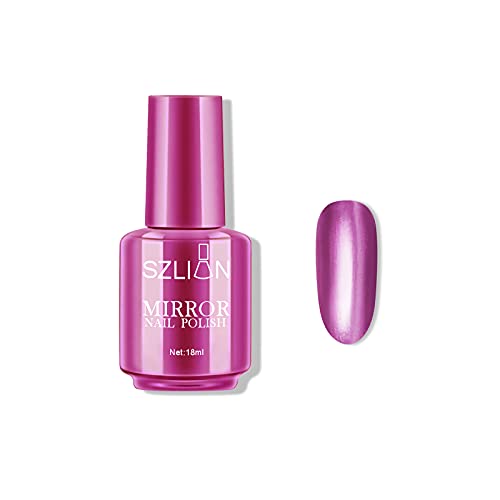 KYDA 18ml Metallic Nail Polish, Bright Metal Mirror Nail Polish, Lasting High Shine Finish Nail Art Polish, Gorgeous Reflective Manicure Nail Lacquers, #06