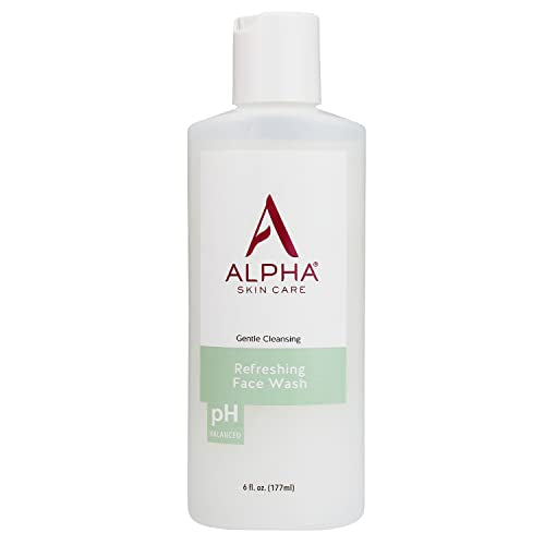 Alpha Skin Care Refreshing Face Wash, Anti-Aging Formula, Citric AHA, Gently Cleanses, Purifies, Tones & Restores pH, All Skin Types, 6 Fl Oz