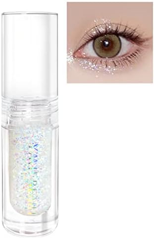 Liquid Glitter Eyeshadow, Pigmented, Long Lasting, Quick Drying, Easy to Apply, Loose Glitter Glue for Eye Crystals Makeup (Transparent Flashing Colorful Sequins 01)