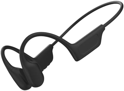 Bone Conduction Earphones, Open Ear Headphones with Mic, Premium Speaker Bluetooth Earphones, IPX6 Waterproof Sports Earphones, Bluetooth 5.3, Dual Microphone Call Noise Reduction (Black)