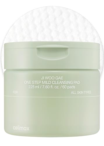 celimax Ji.Woo.Gae One Step Mild Cleansing Pad (60pads) | Easy One-step Makeup Remover, Cleansing Water Pads, Big Size, Face Wash Cleanser, Hydrating, Soothing, Moisturizing, Korean Daily Skincare
