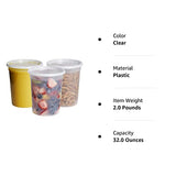 Comfy Package [32 oz. - 24 Count Plastic Deli Containers with Lids - Disposable Food Storage Containers With Airtight Lids, Ideal for Soups, Stews, and Meal Prep