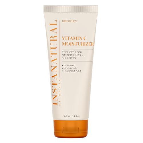 InstaNatural Vitamin C Moisturizer Face Cream, Brightens and Reduces the Look of Fine Lines and Wrinkles, Moisturizing Lotion for Dry Skin, with Hyaluronic Acid, 3.4 FL Oz
