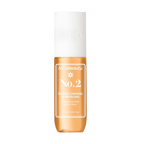 MCoBeauty Fragrance Mist No. 2 Salted Caramel & Pistachio Scent, Lightly Warm Scent with Sandalwood & Caramel for Day or Night, Vegan, Cruelty Free