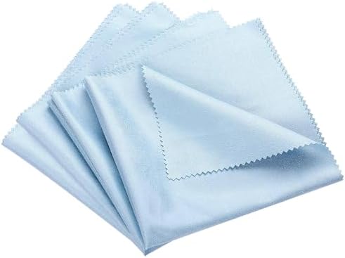 4Pcs 12x12inch Cymbal Instruments Cleaning Cloths Microfiber,Universal Instrument Plush Polishing Cloths for Guitar Cello Viola Violin Piano Brass Trumpet Sax Flute Clarinet Cymbal (Blue)