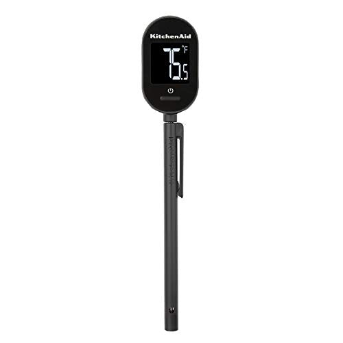 KitchenAid KQ910 Backlit Instant Read Digital Food Kitchen Grill Thermometer, Meat, and Cooking Wireless Thermometerer, Black