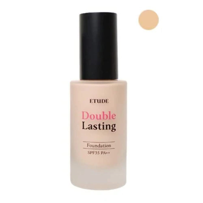 ETUDE New Double Lasting Foundation (Tan) SPF35/ PA++| High Coverage Weightless Foundation | 24-Hours Lasting Double Cover | Magnet-Like Adherence without Stickiness | Makeup Base