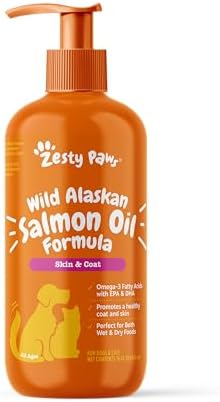 Wild Alaskan Salmon Oil Formula for Dogs & Cats - Omega 3 Skin & Coat Support - Liquid Food Supplement for Pets - Natural EPA + DHA Fatty Acids for Joint Function, Immune & Heart Health 16oz