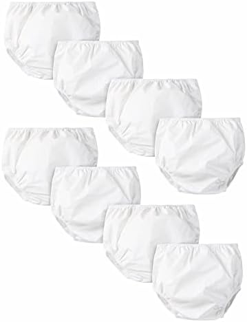 Gerber Unisex Baby Toddler 8 Pack Waterproof Diaper Cover, White, 12 Months
