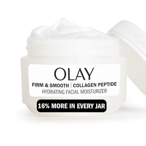Olay Firm & Smooth Collagen Peptide Face Moisturizer, 2 oz Fragrance Free Firming Face Cream for Hydration and Skin Renewal, Recyclable Eco Jar Packaging