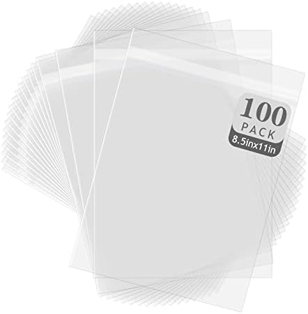 Golden State Art, 100 Pack Clear Bags for 8.5x11 Mats, Pictures, Acid-Free, 9"x11 3/7"