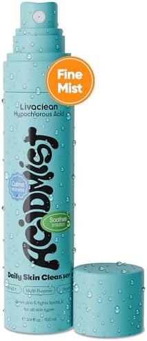 Hypochlorous Acid Spray for Face & Body, Helps Reduce Redness and Breakouts, Hypochlorous Spray, Multi-Purpose Topical Facial Skin Repair, pH-Balancing Toner, TSA Travel Size, Livaclean