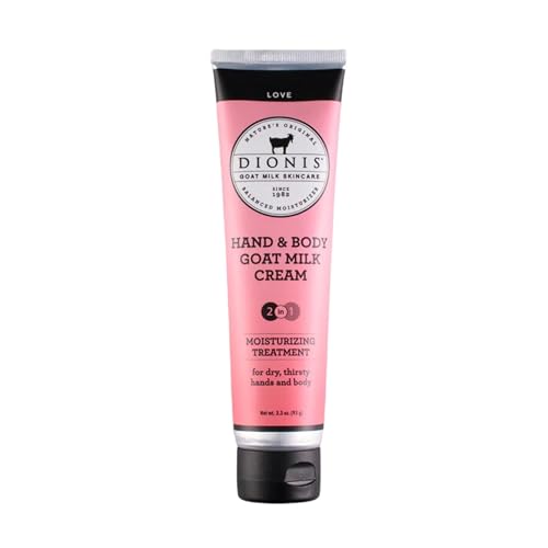 Dionis Goat Milk Skincare 3.3 oz Love Scented Hand & Body Cream - Travel Size Hand Lotion For Hydrating & Moisturizing Dry Skin - Cruelty Free Cream Made In The USA - Paraben Free Formula