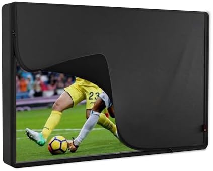 iBirdie Outdoor TV Cover 60 to 65 inch Waterproof, Cover Size 58''W x 37''H, Weatherproof, with Zipper for Outside Flat Screen 60 to 65 inch TV, Black, 600D Thick Fabric Protector