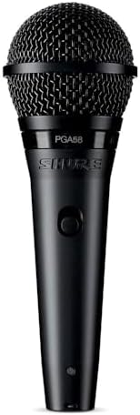 Shure PGA58 Dynamic Microphone - Handheld Mic for Vocals with Cardioid Pick-up Pattern, Discrete On/Off Switch, Stand Adapter and Zipper Pouch (PGA58-XLR)