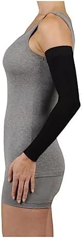 Juzo Soft 2001 20-30mmhg Max Armsleeve with Silicone Top Band for Women,Black,2 (II) MAX Regular