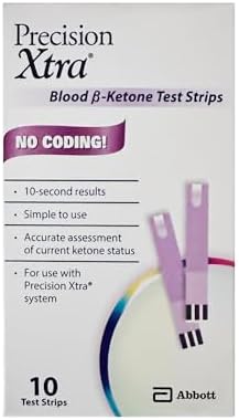Precision Xtra Blood Ketone Test Strips - 10 ea - in Box